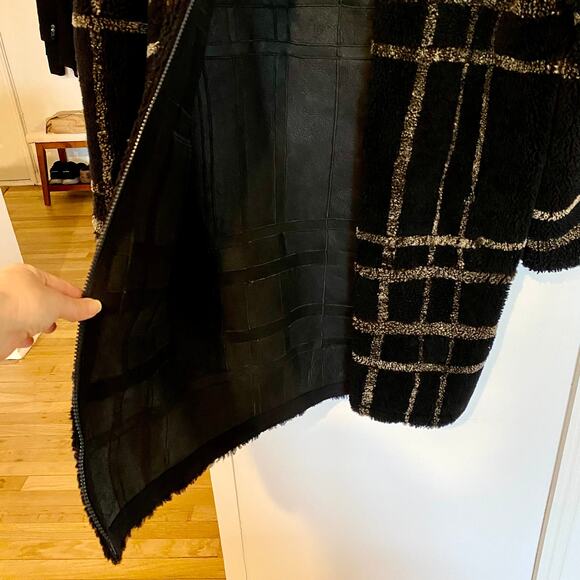 Sprung Freres Reversible Lamb Leather Fur Hooded Coat Sherpa Hood S MSRP $4500 - Picture 14 of 16